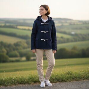 Women's TOMMY HILFIGER Navy Toggle Nautical Hoodie Sweatshirt | Size‎ XL